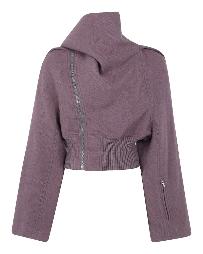 Rick Owens Scarf Flight asymmetric-zip cropped jacket - Violett Violett