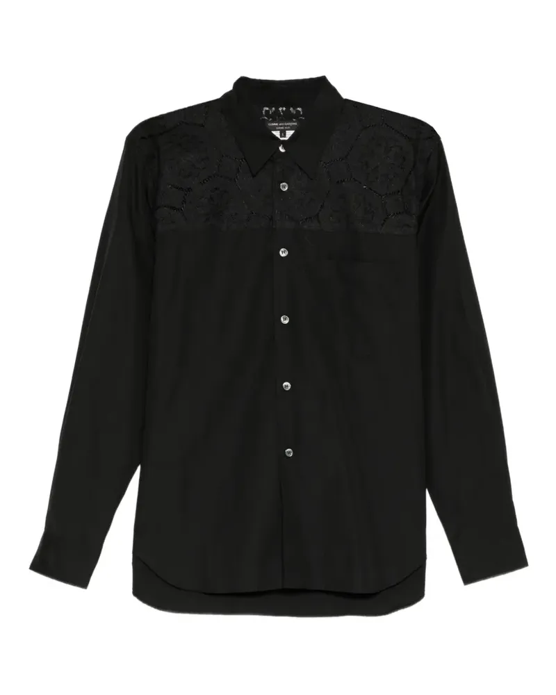 Comme des Garçons Hemd mit Spitzeneinsatz - Schwarz Schwarz