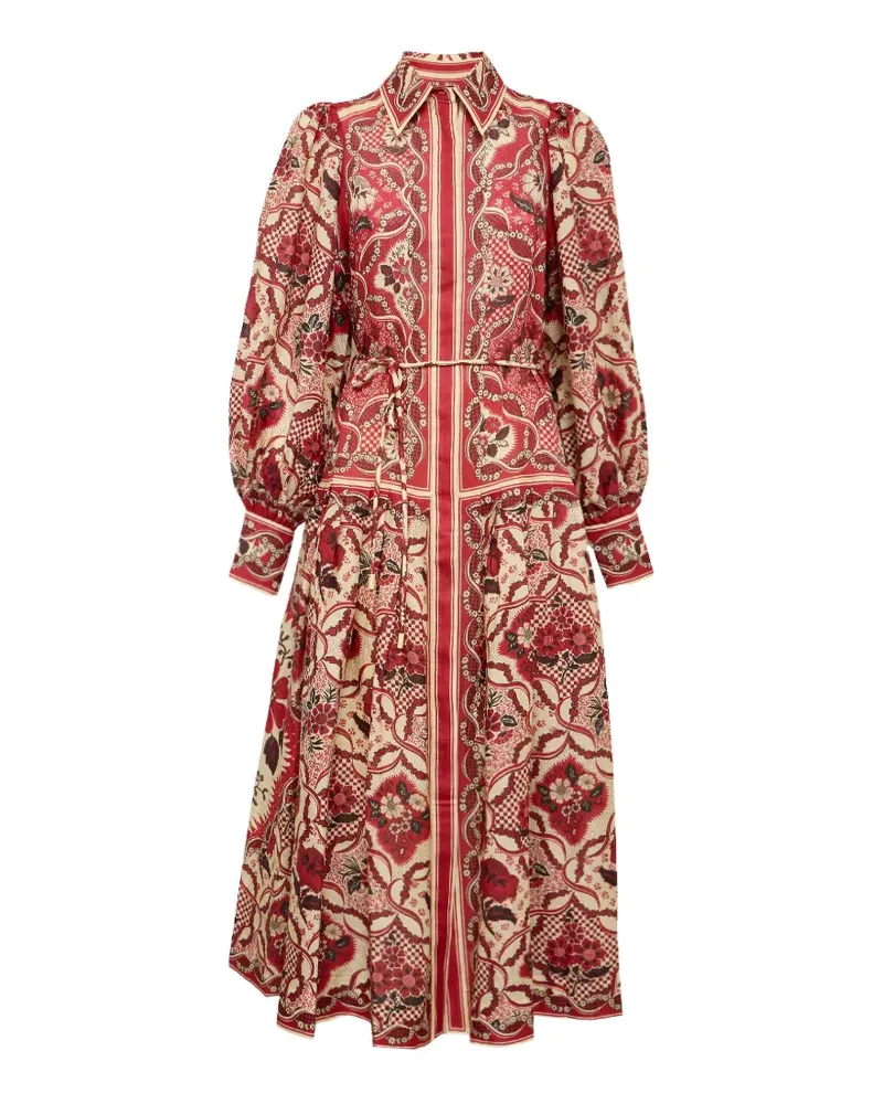 ALEMAIS Midi-Hemdkleid mit Blumenprint - Rot Rot