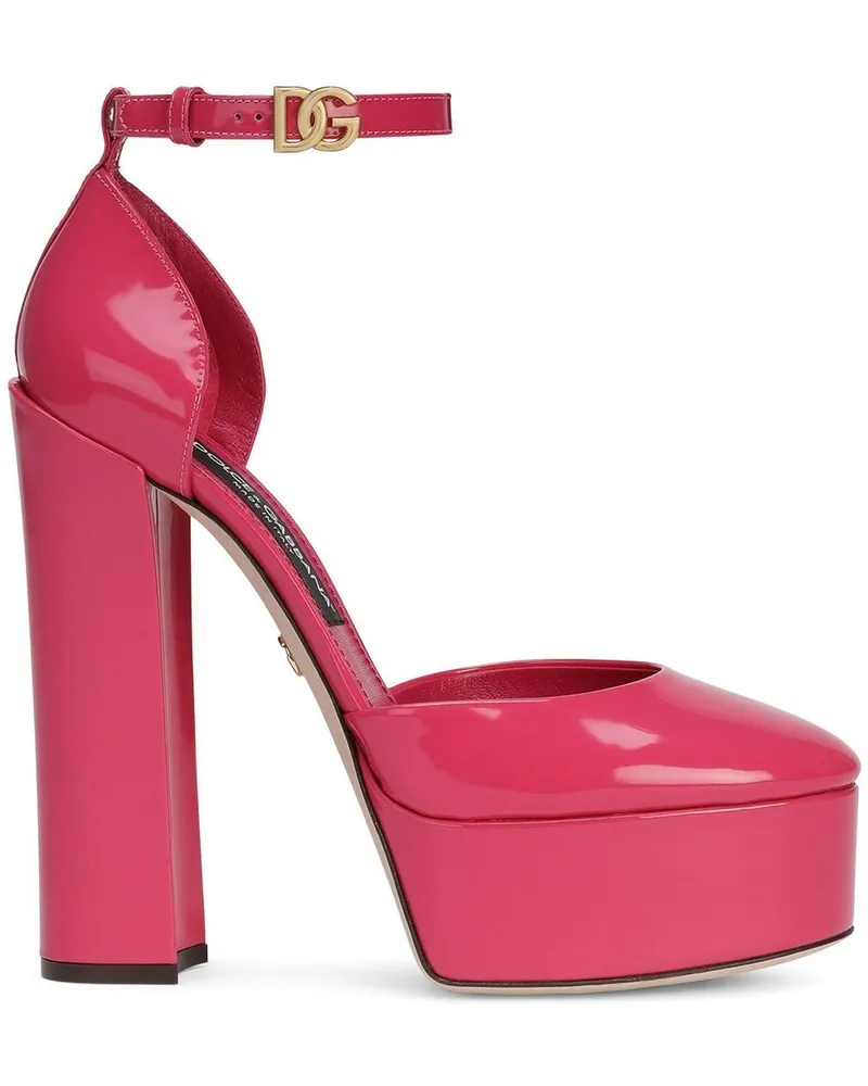 Dolce & Gabbana Plateau-Pumps aus Lackleder 145mm - Rosa Rosa