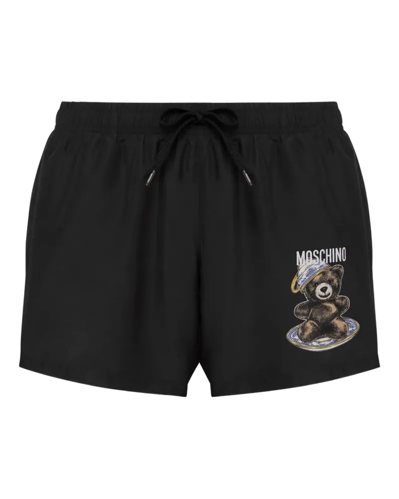 Moschino Badeshorts mit Teddy-Print - Schwarz Schwarz