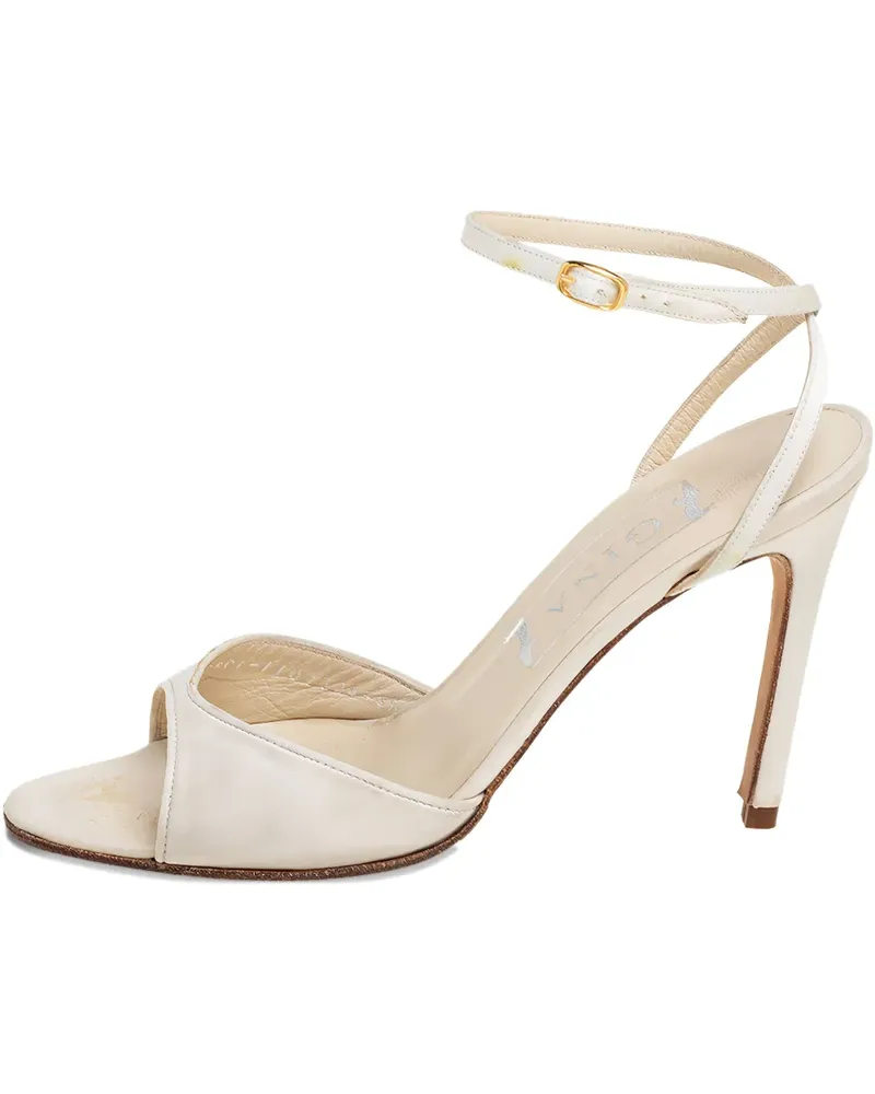 Gina Pre-owned Sandalen aus Satin 95mm - Weiß Weiß
