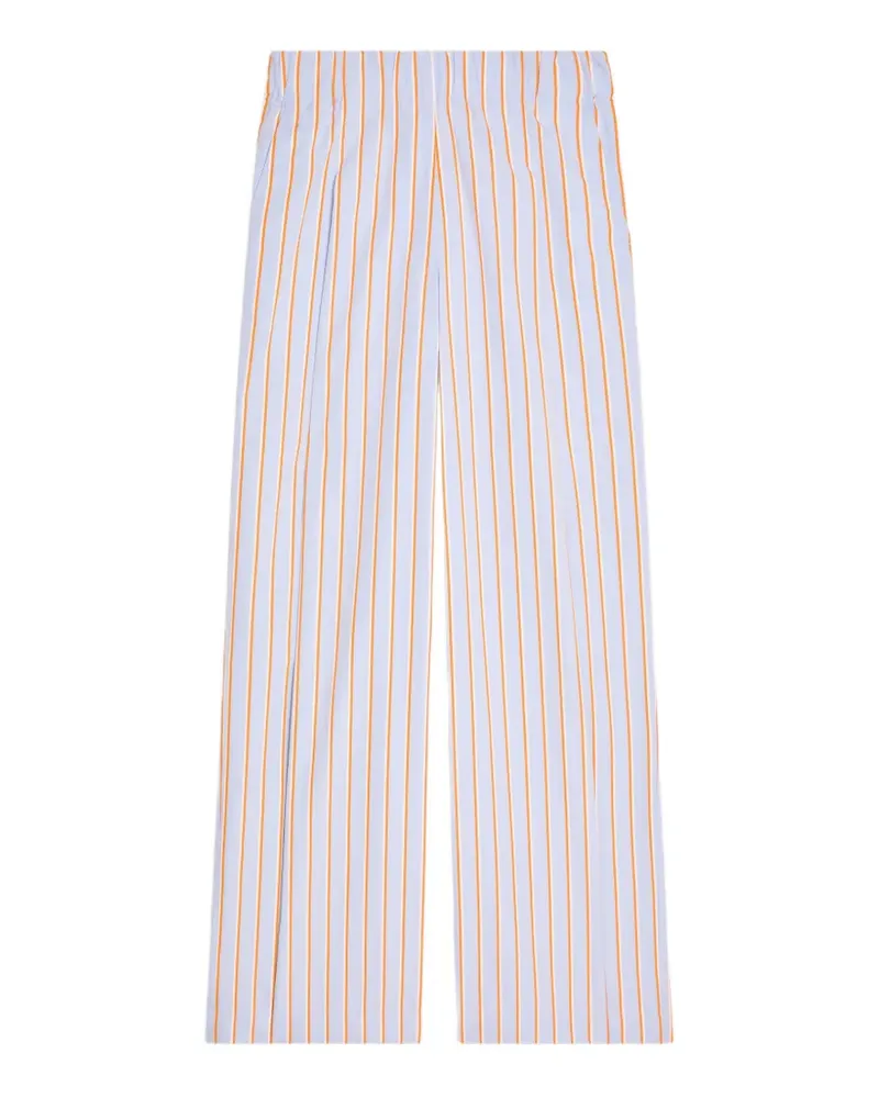 Dries van Noten Gestreifte Plisseehose - Blau Blau