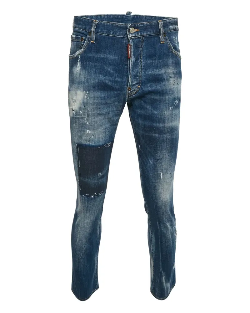 Dsquared2 Pre-owned Distressed-Jeans mit Patch - Blau Blau