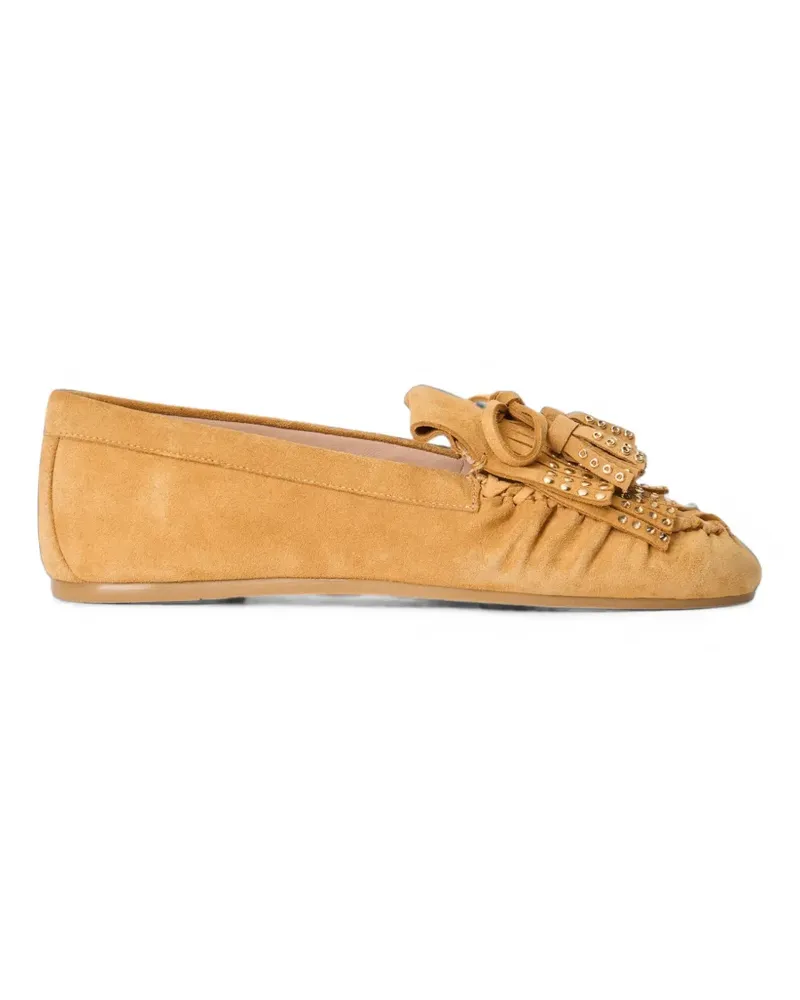 Stuart Weitzman Barry Kiltie-Loafer mit Nieten - Gelb Gelb