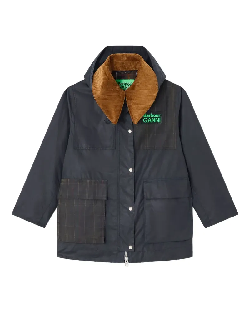 Ganni Mantel mit Cordkragen - Blau Blau