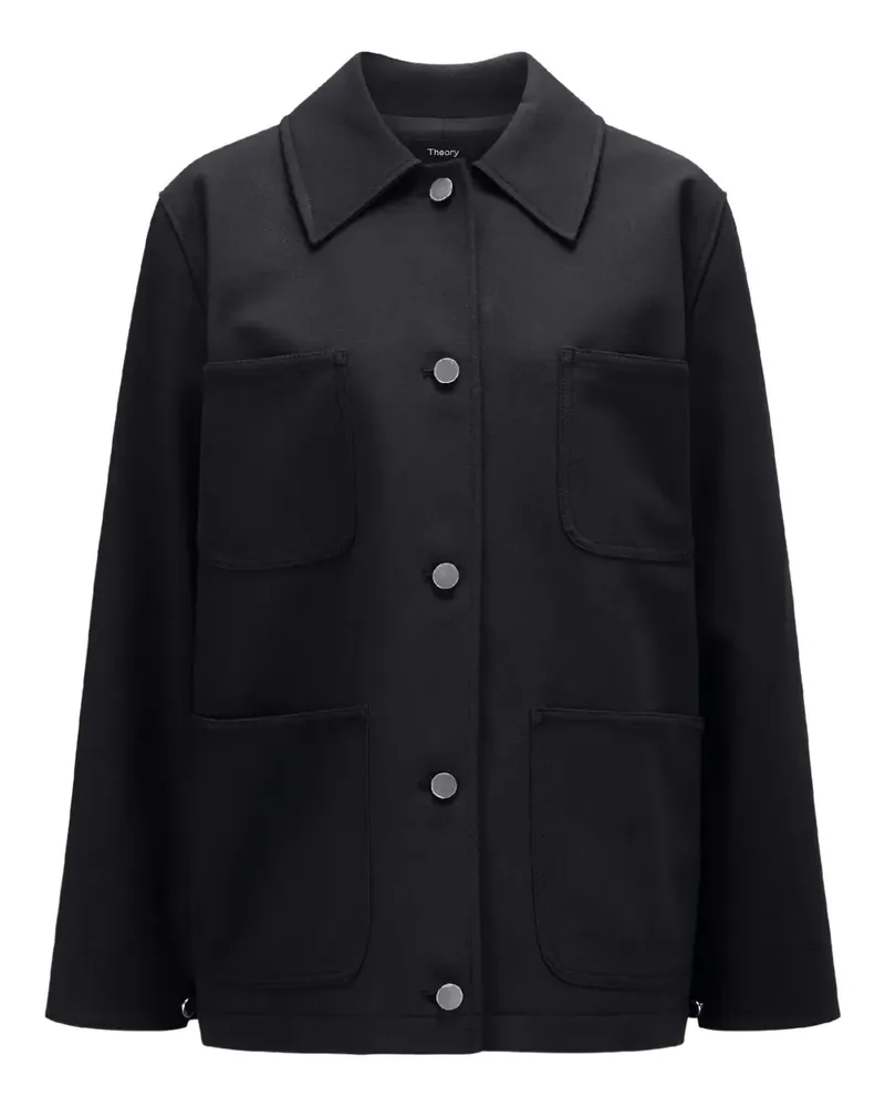 Theory spread-collar shirt jacket - Schwarz Schwarz