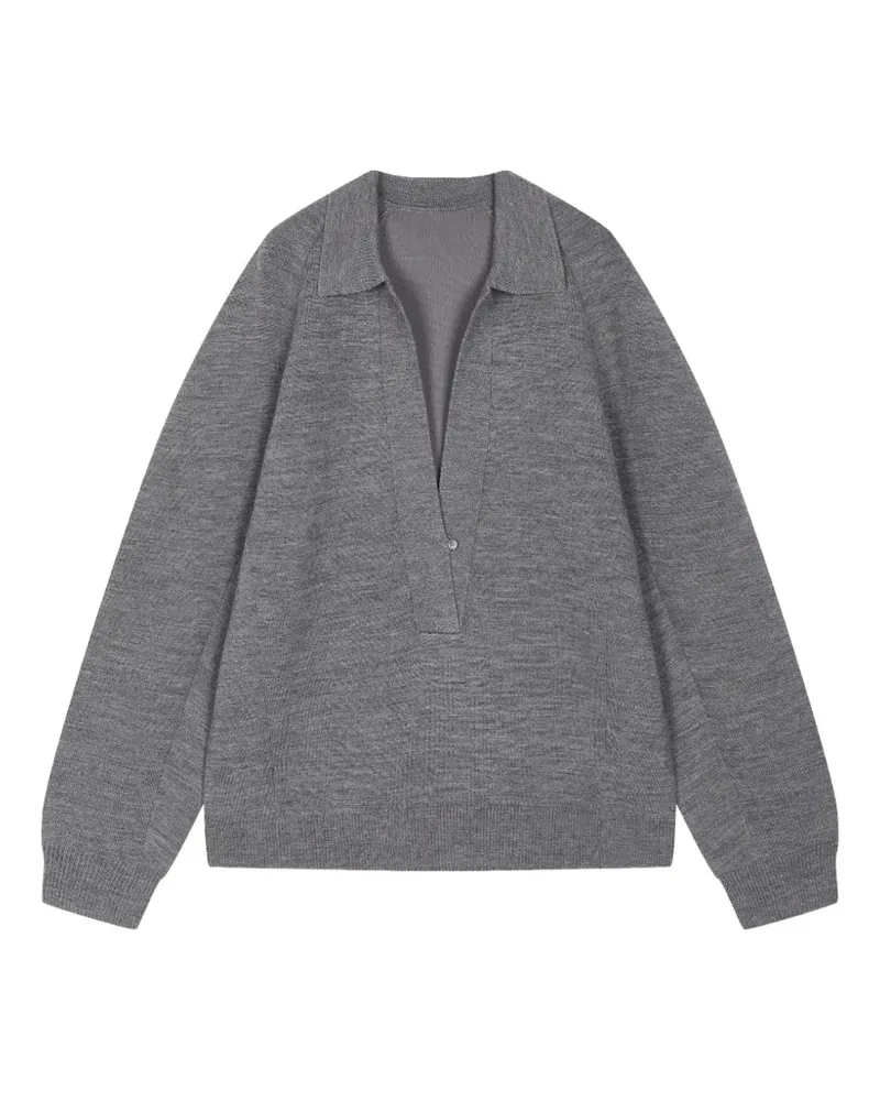 JNBY Pullover mit Poloshirtkragen - Grau Grau