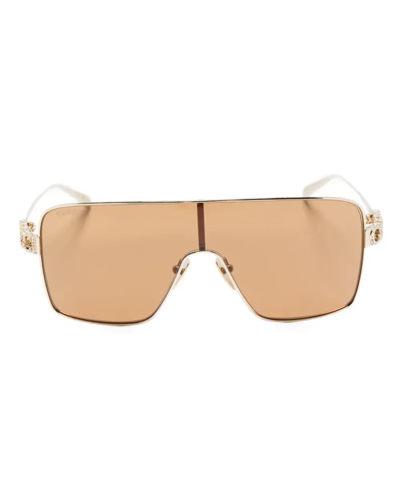 Gucci Sonnenbrille mit eckigem Gestell - Gold Gold