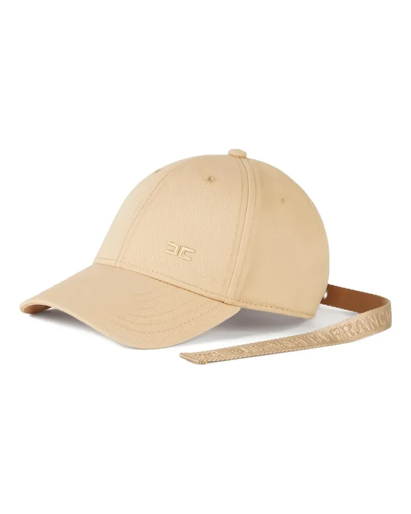 Elisabetta Franchi logo ribbon baseball cap - Nude Nude