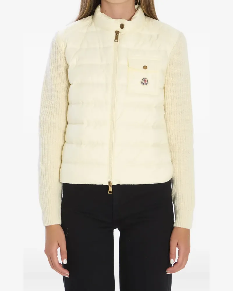 Moncler Wattierter Cardigan mit Brusttasche - Weiß Weiß