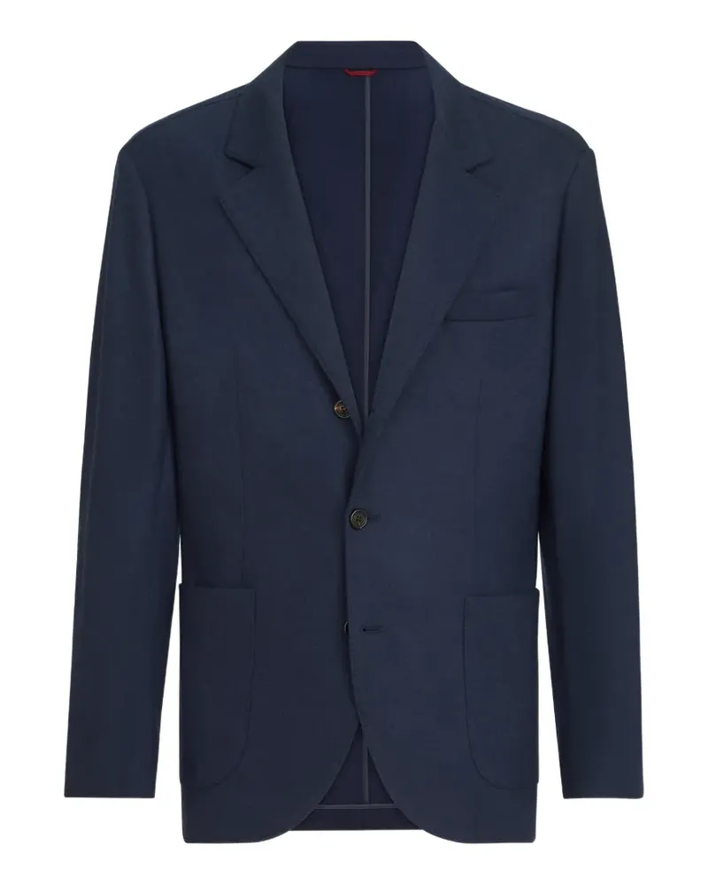 Brunello Cucinelli Sakko aus Kaschmir-Jersey mit aufgesetzten Taschen - Blau Blau