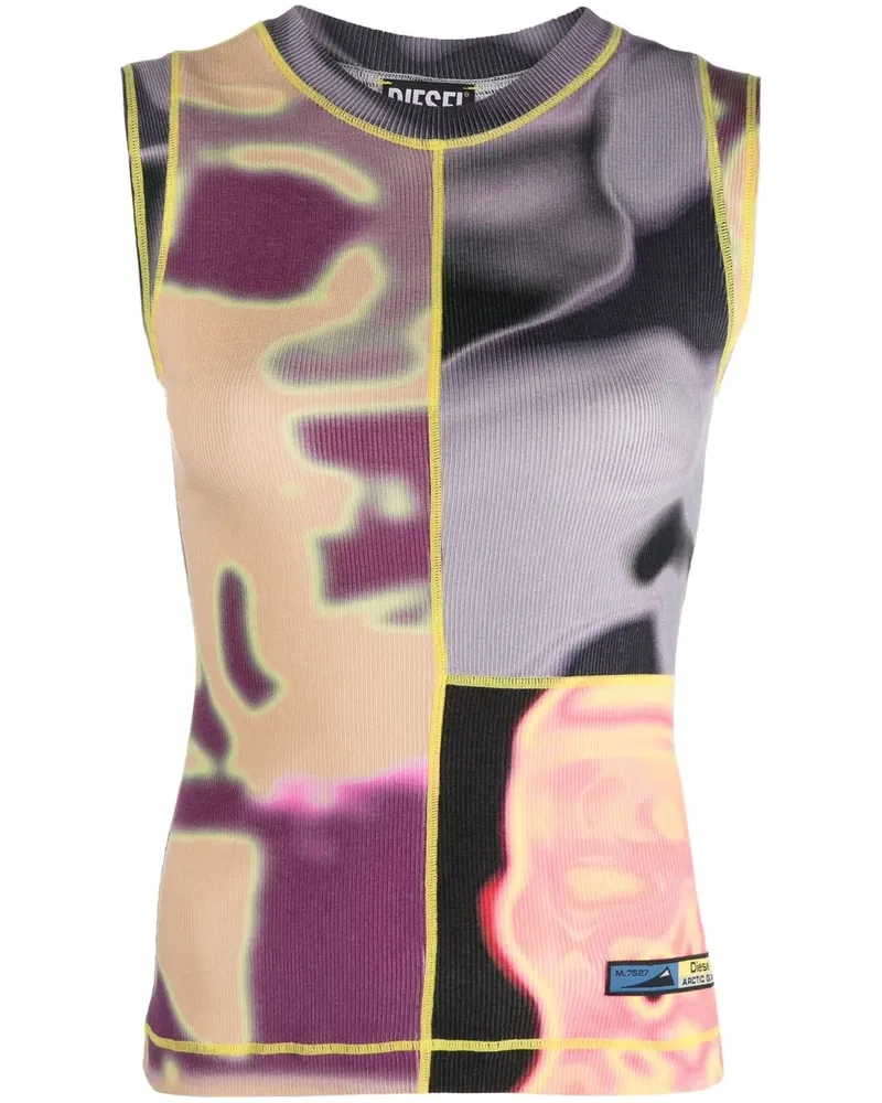 Diesel Tanktop mit grafischem Print - Grau Grau