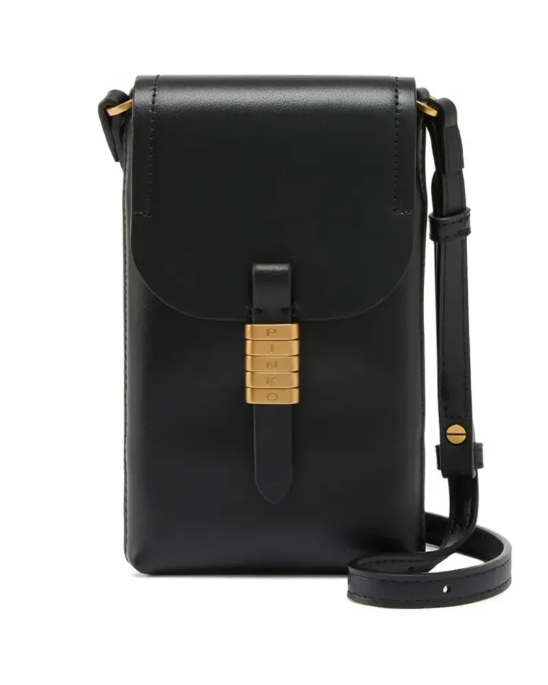 Pinko lettering-detail shoulder bag - Schwarz Schwarz