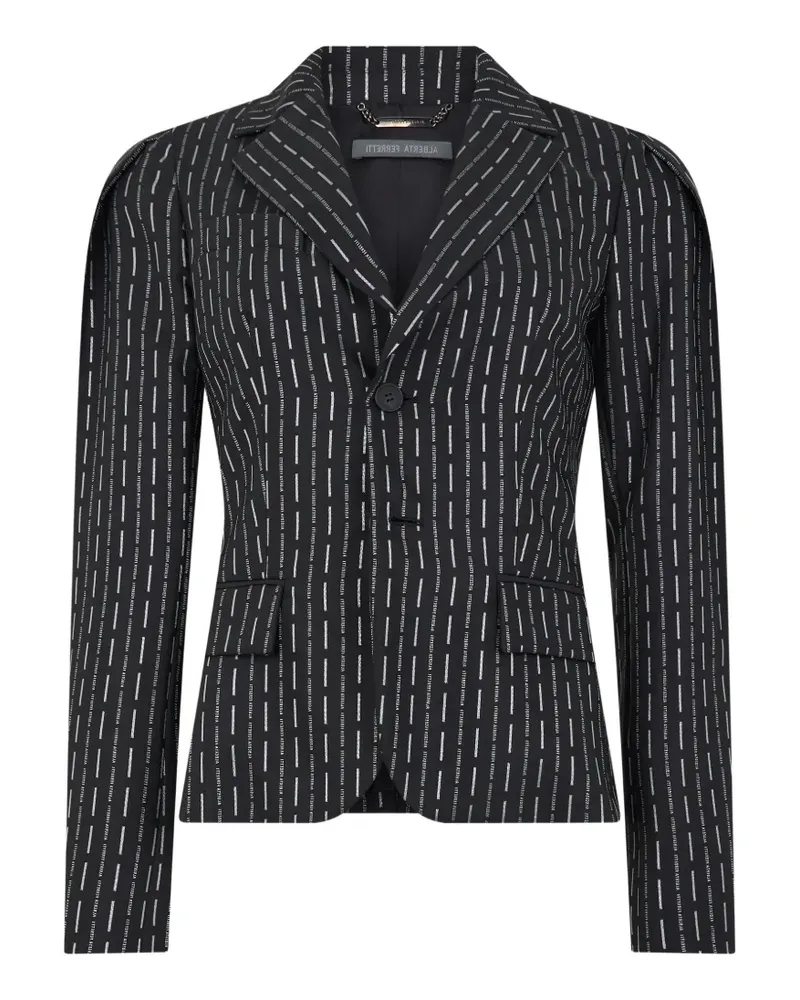 Alberta Ferretti Sakko mit Nadelstreifen - Schwarz Schwarz