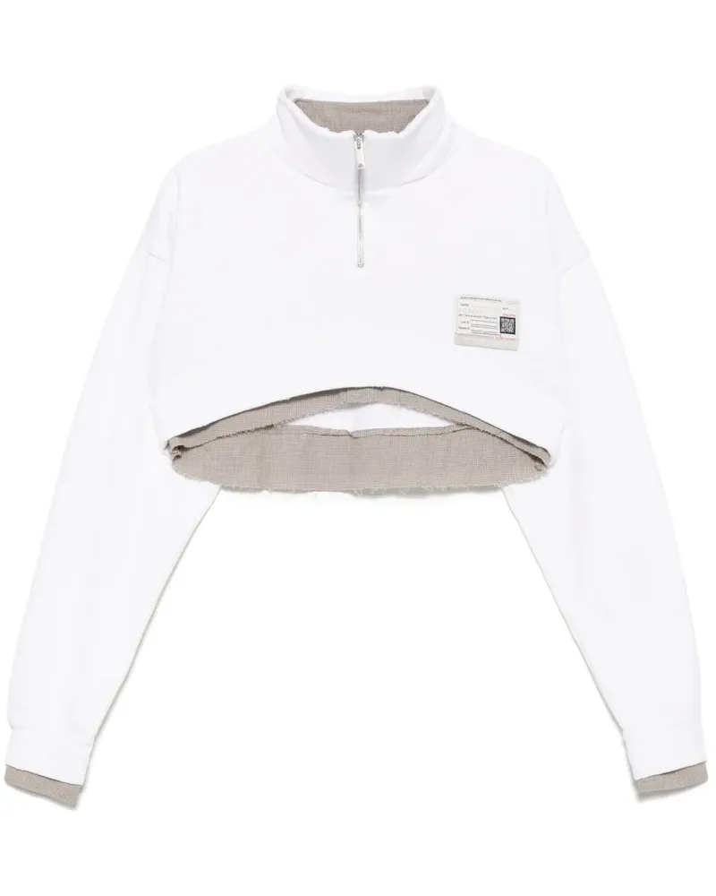 MIHARAYASUHIRO Cropped-Sweatshirt im Layering-Look - Weiß Weiß