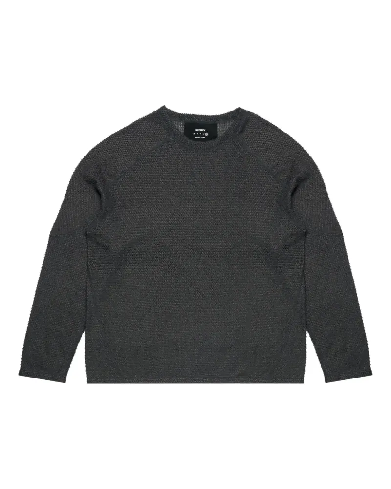Satisfy Pullover aus Waffelstrick mit Raglanärmeln - Grau Grau