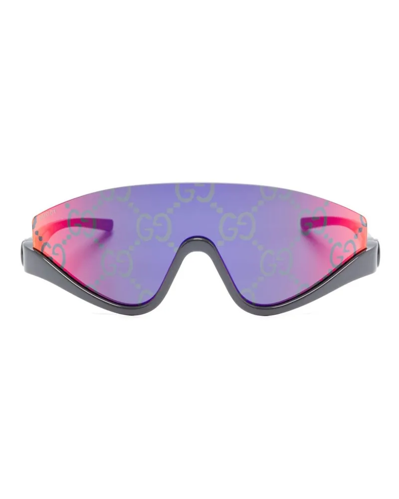 Gucci Sonnenbrille mit Shield-Gestell - Grau Grau