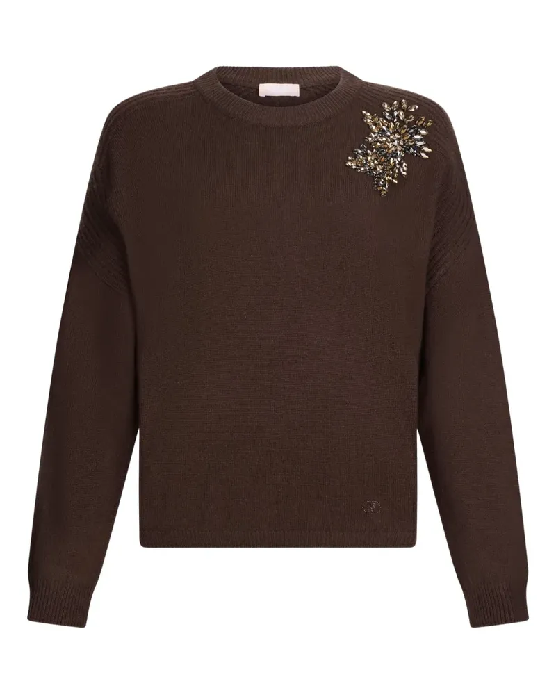 Liu Jo Pullover mit Schmucksteinen - Braun Braun