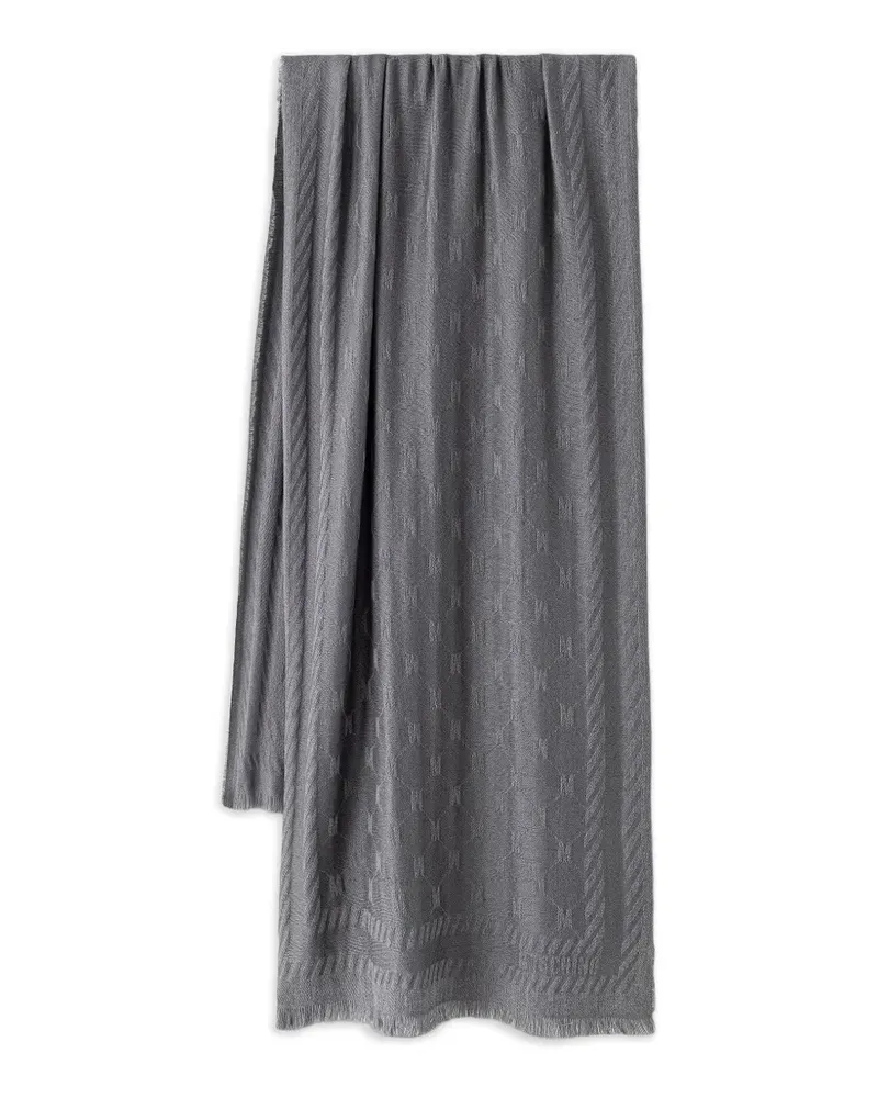 Moschino Jacquard-Schal mit Monogramm - Grau Grau