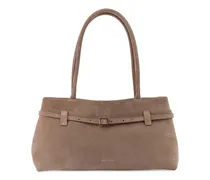 Le Cambon East West Wildleder-Schultertasche mit Schnallenverschluss - Braun