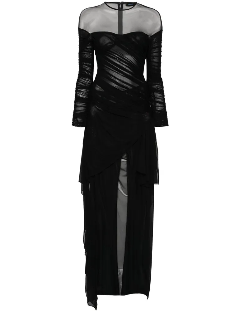 Thierry Mugler Drapierter Jumpsuit Schwarz