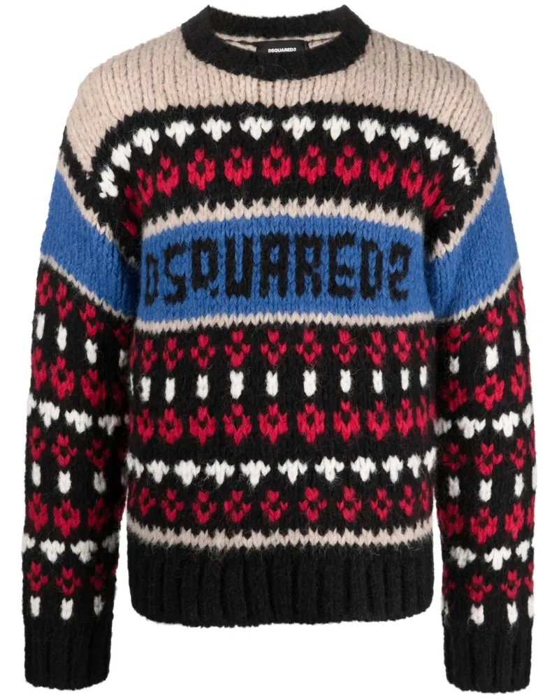 Dsquared2 Pullover mit gehäkelten Einsätzen - Schwarz Schwarz