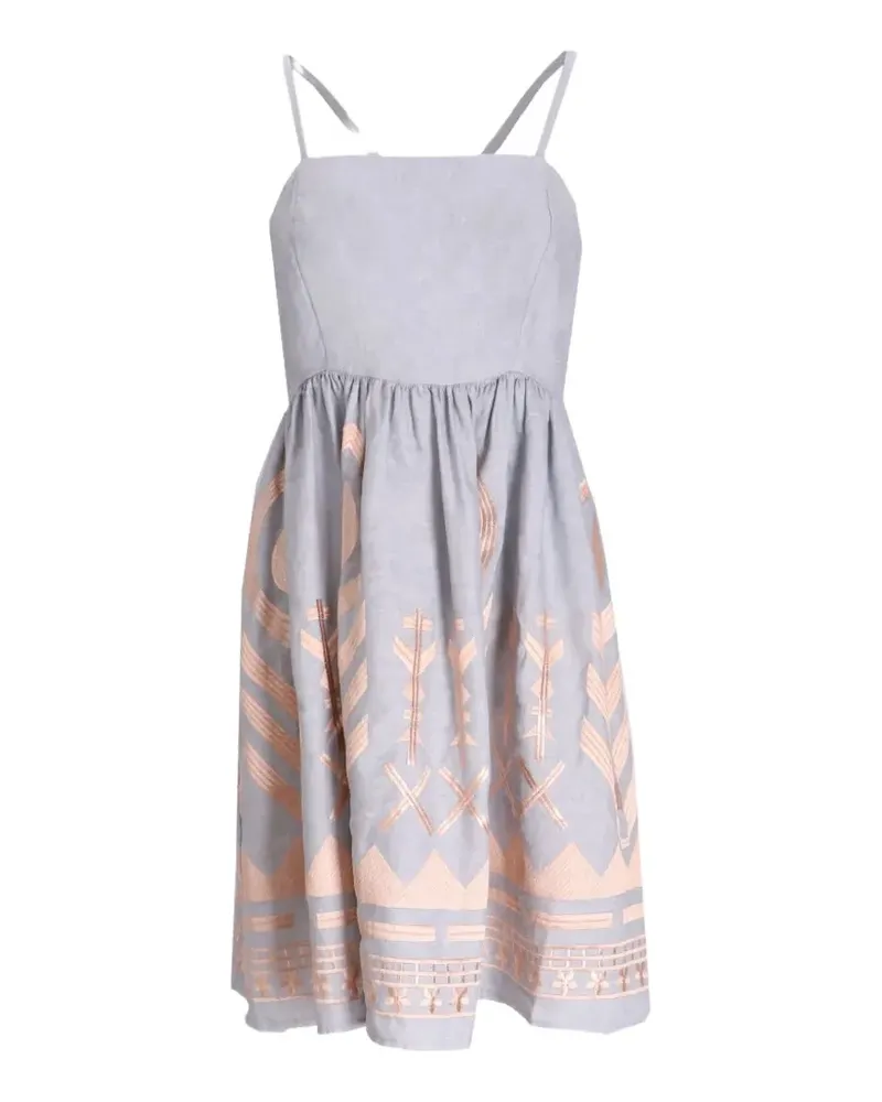 Greek Archaic Kori embroidered cross-strap dress - Grau Grau