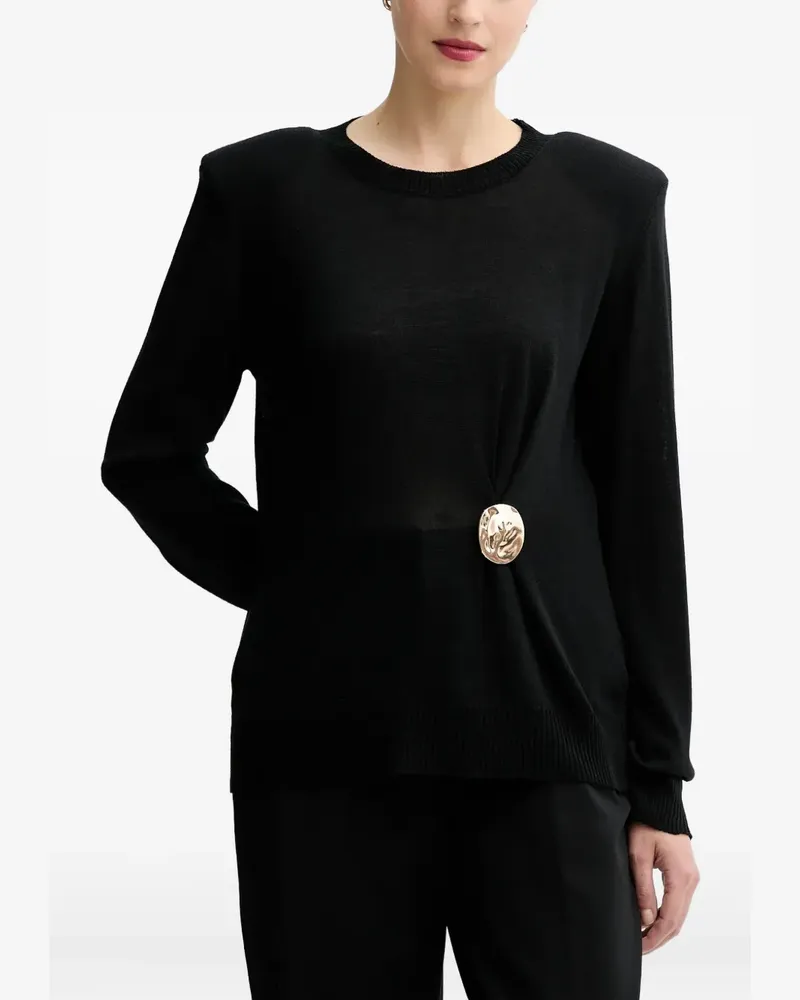 Simona Corsellini Oberteil mit Rundhalsausschnitt - Schwarz Schwarz