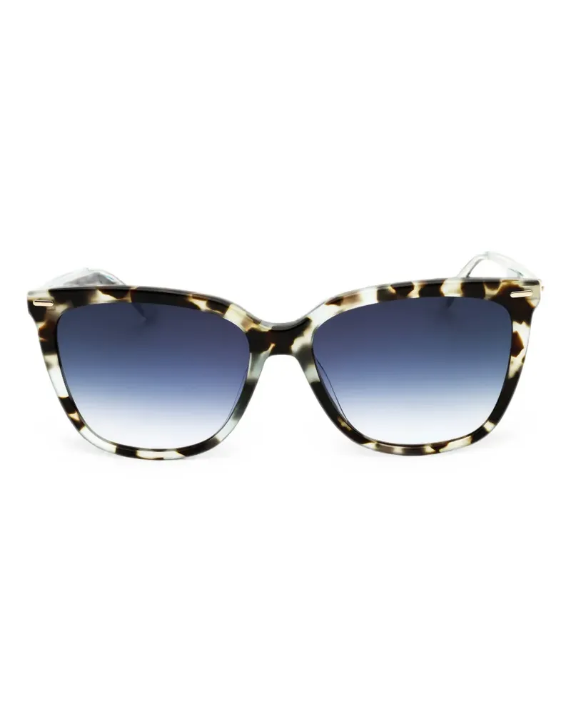 Calvin Klein tortoiseshell-effect geometric-frame sunglasses - Nude Nude