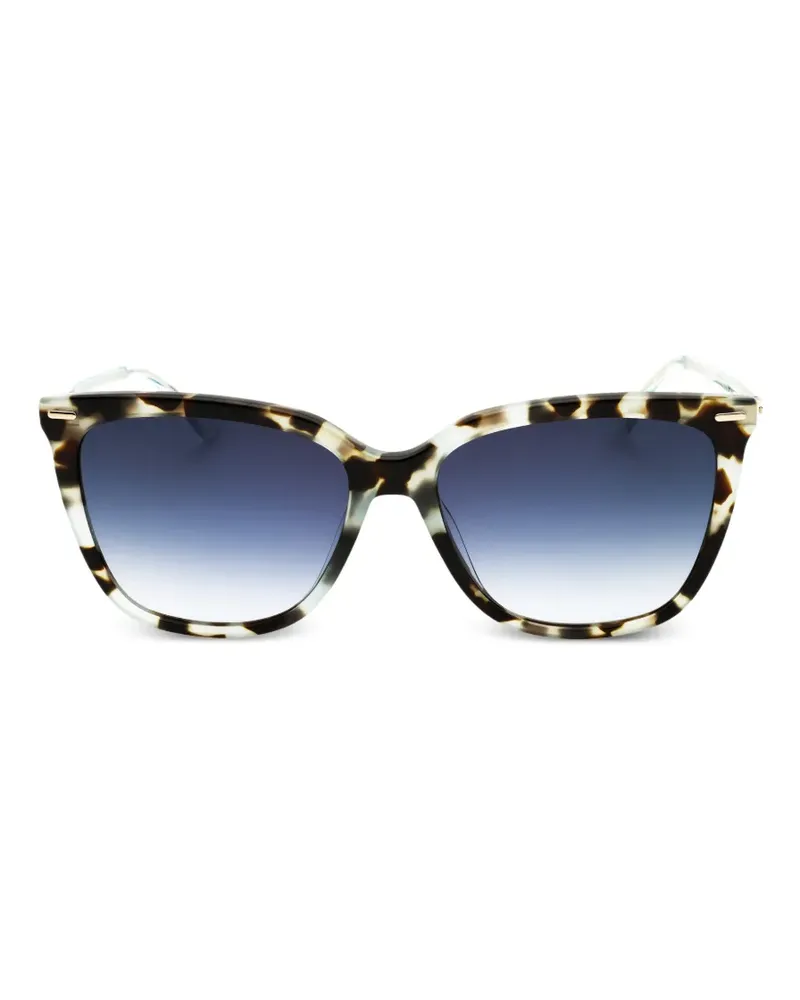 Calvin Klein Geometrische Sonnenbrille in Schildpattoptik - Nude Nude