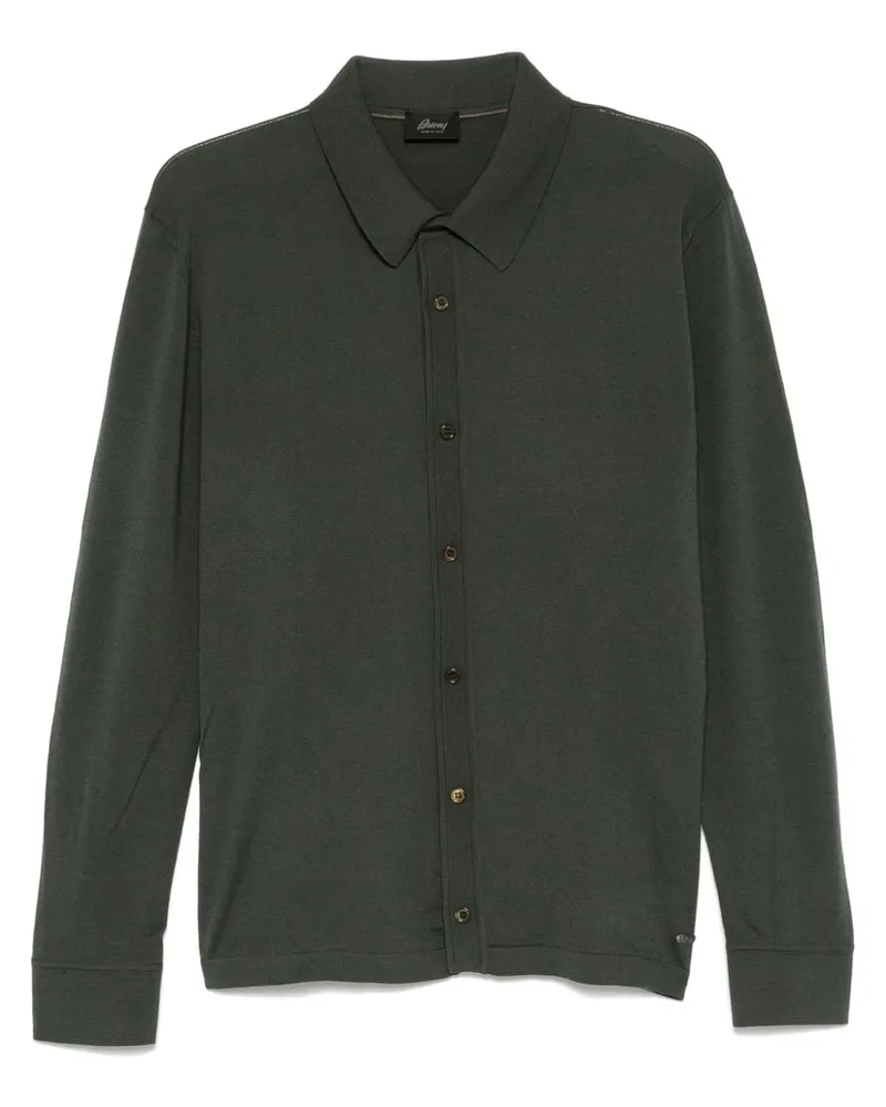 Brioni Fein gestrickter Cardigan GrüN