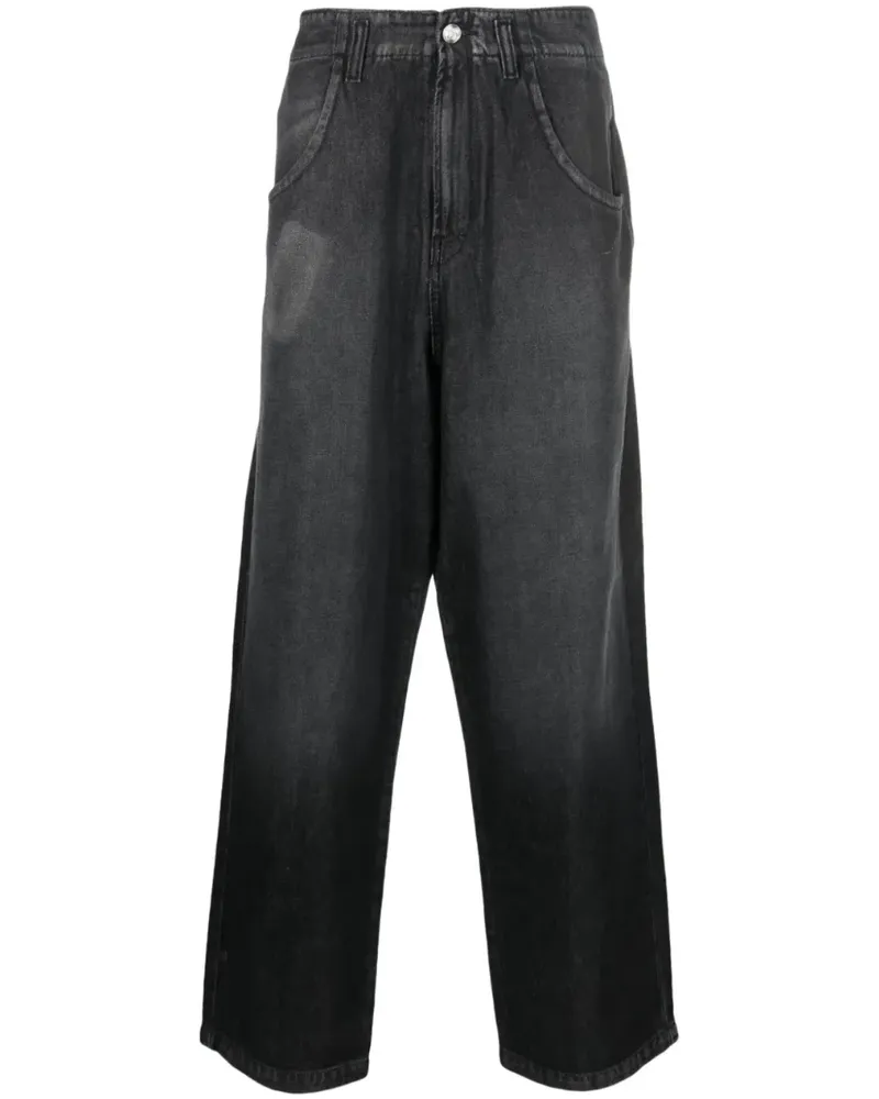 BLUEMARBLE Jeans mit weitem Bein - Schwarz Schwarz