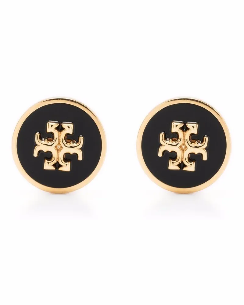 Tory Burch Kira emaillierte Ohrstecker - Schwarz Schwarz