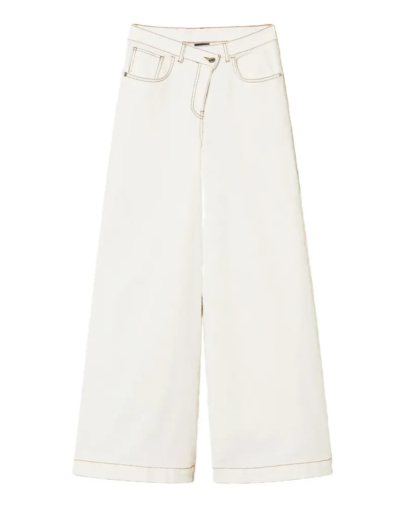 Twin-Set Jeans mit weitem Bein - Weiß Weiß
