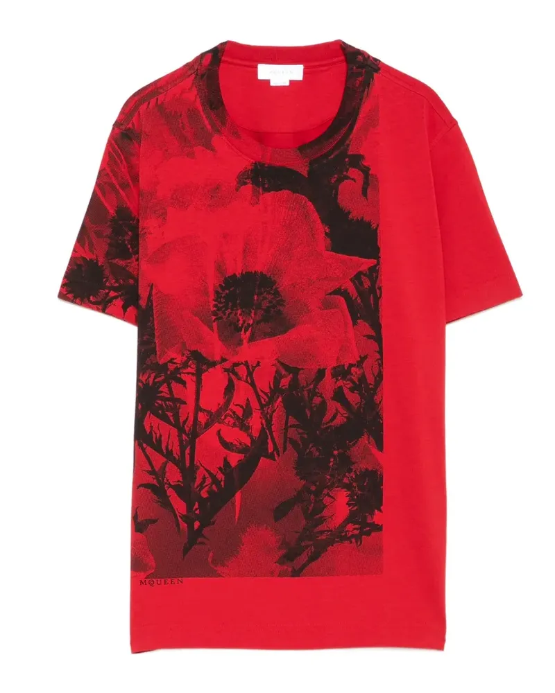 Alexander McQueen T-Shirt mit rundem Ausschnitt - Rot Rot