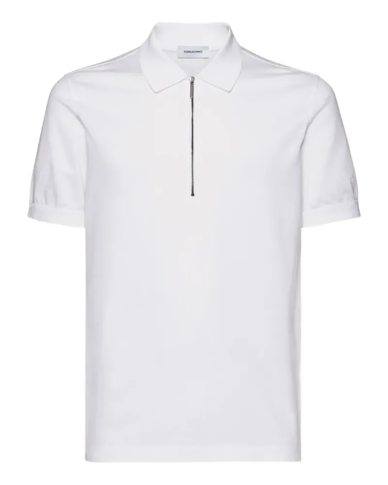 Ferragamo Poloshirt mit Reißverschlusskragen - Weiß Weiß