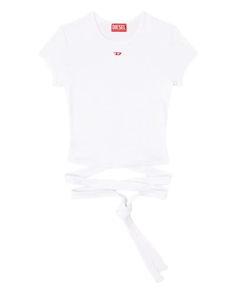 Diesel T-Bunny-Tail T-Shirt mit Knotendetail - Weiß Weiß