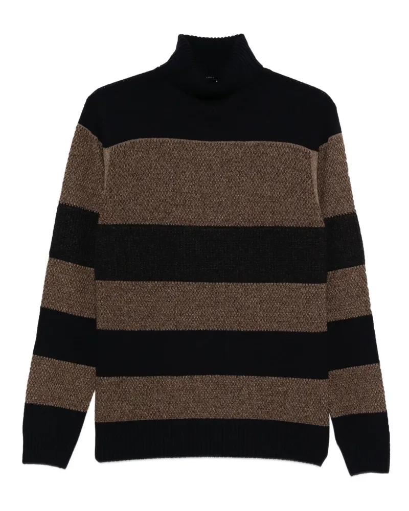 BARBA Gestreifter Rollkragenpullover - Blau Blau