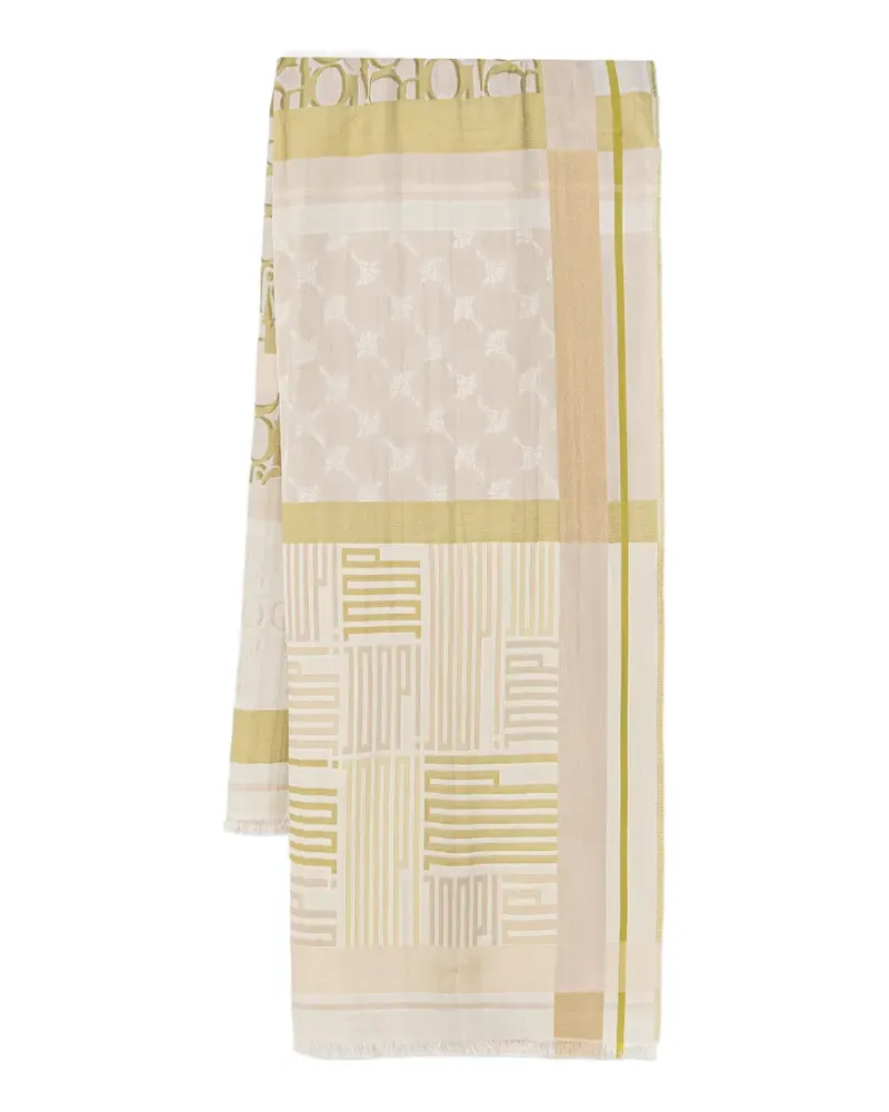 JOOP! Ausgefranster Schal mit Logo-Print - Nude Nude