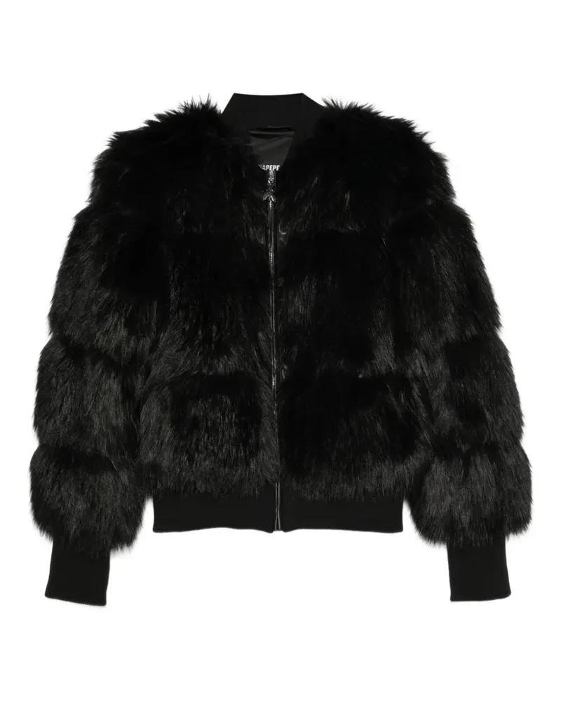 Patrizia Pepe Bomberjacke aus Faux Fur - Schwarz Schwarz