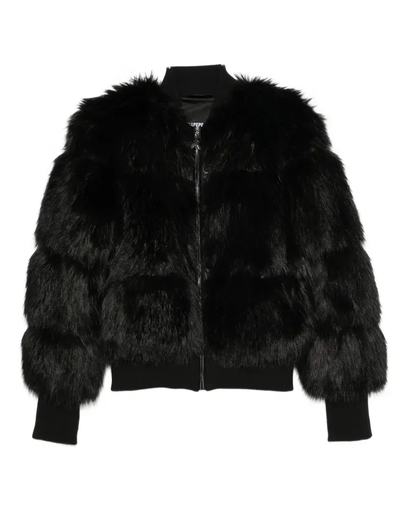 Patrizia Pepe faux-fur bomber jacket - Schwarz Schwarz