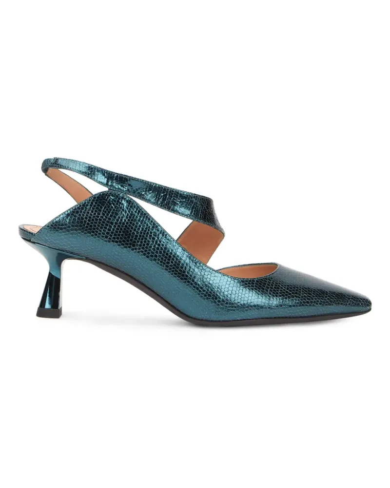 Alberta Ferretti snakeskin-effect slingback pumps - Blau Blau