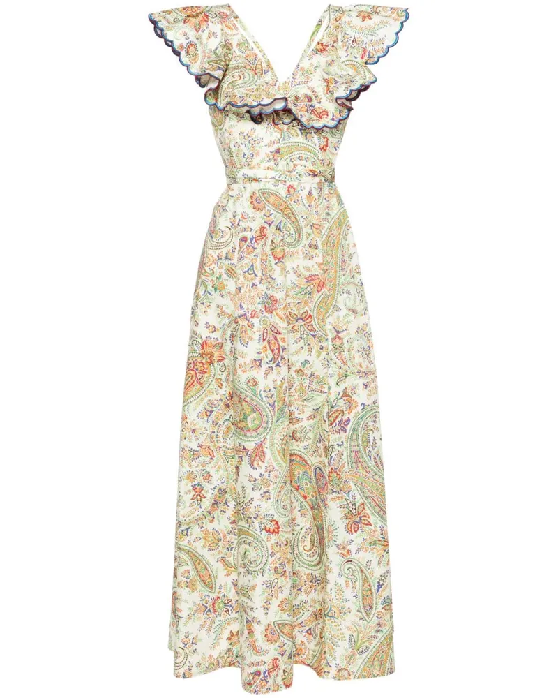 Etro Maxikleid mit Paisley-Print Weiß