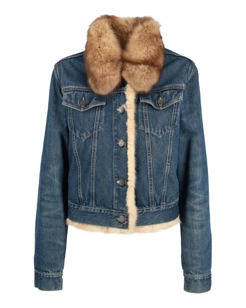 Simonetta Ravizza faux-fur denim jacket - Blau Blau