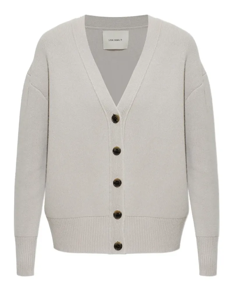 Lisa Yang Amery V-neck drop-shoulder cardigan - Grau Grau