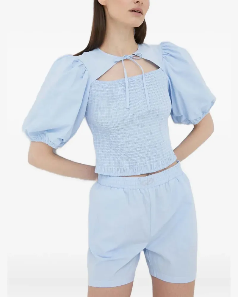 Résumé Cut-Out-Oberteil mit Puffärmeln - Blau Blau