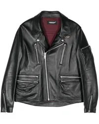 Undercover Bikerjacke aus Leder Schwarz