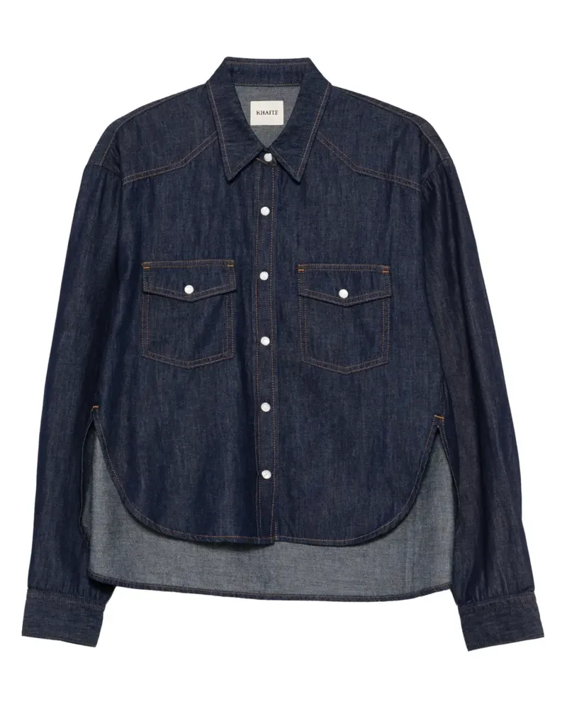 KHAITE Grenon patch-pocket shirt - Blau Blau