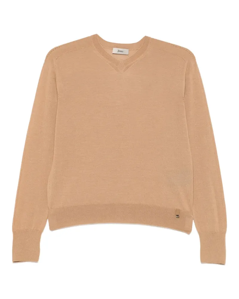 Herno Pullover mit V-Ausschnitt - Nude Nude